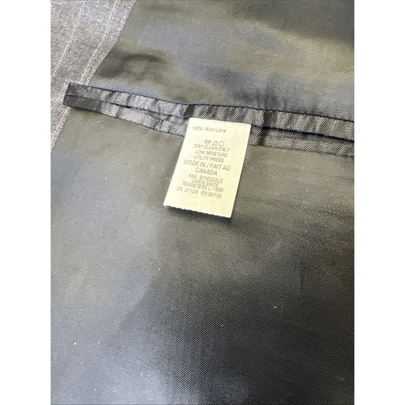 Mens Ralph Lauren Blazer Sport Coat Sport Jacket Wool 44R Black Striped - Picture 10 of 11